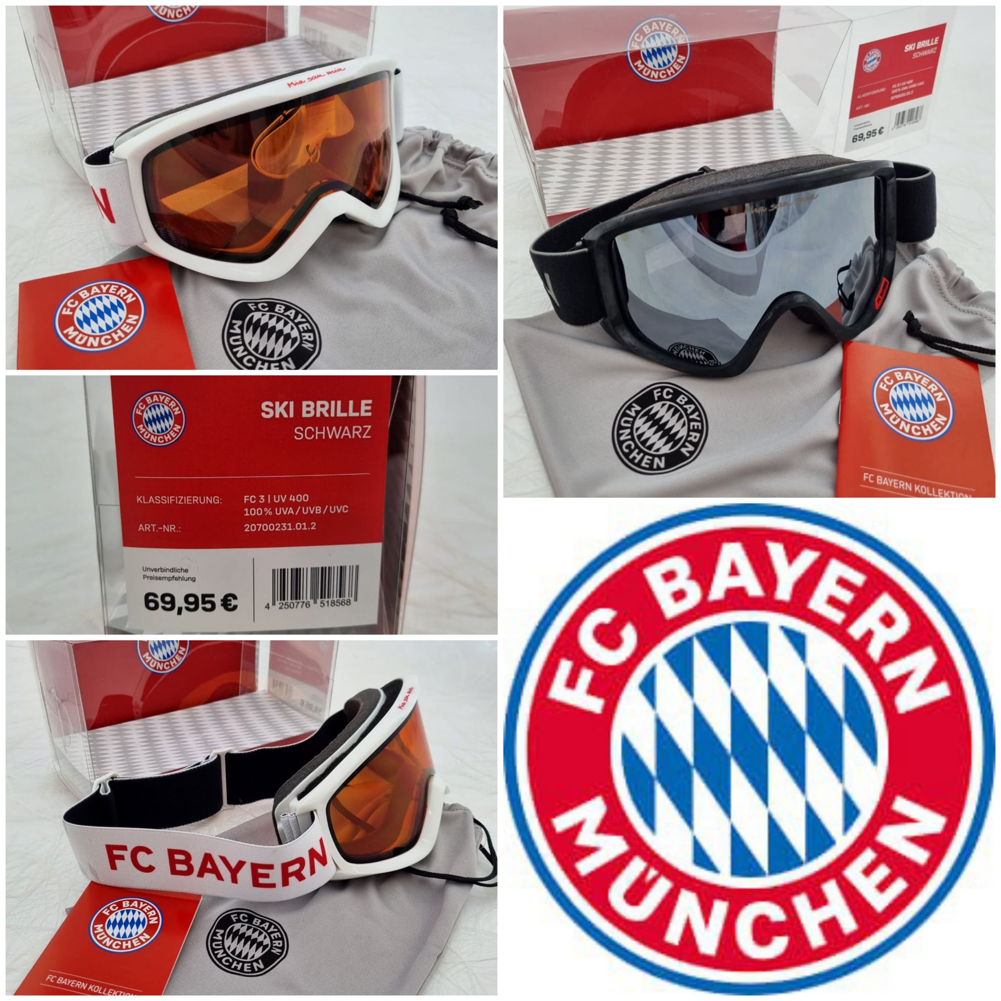 Skibrille des FC Bayern München