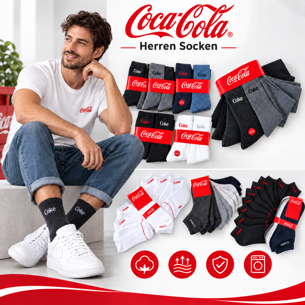 070044 Herrensocken Coca-Cola