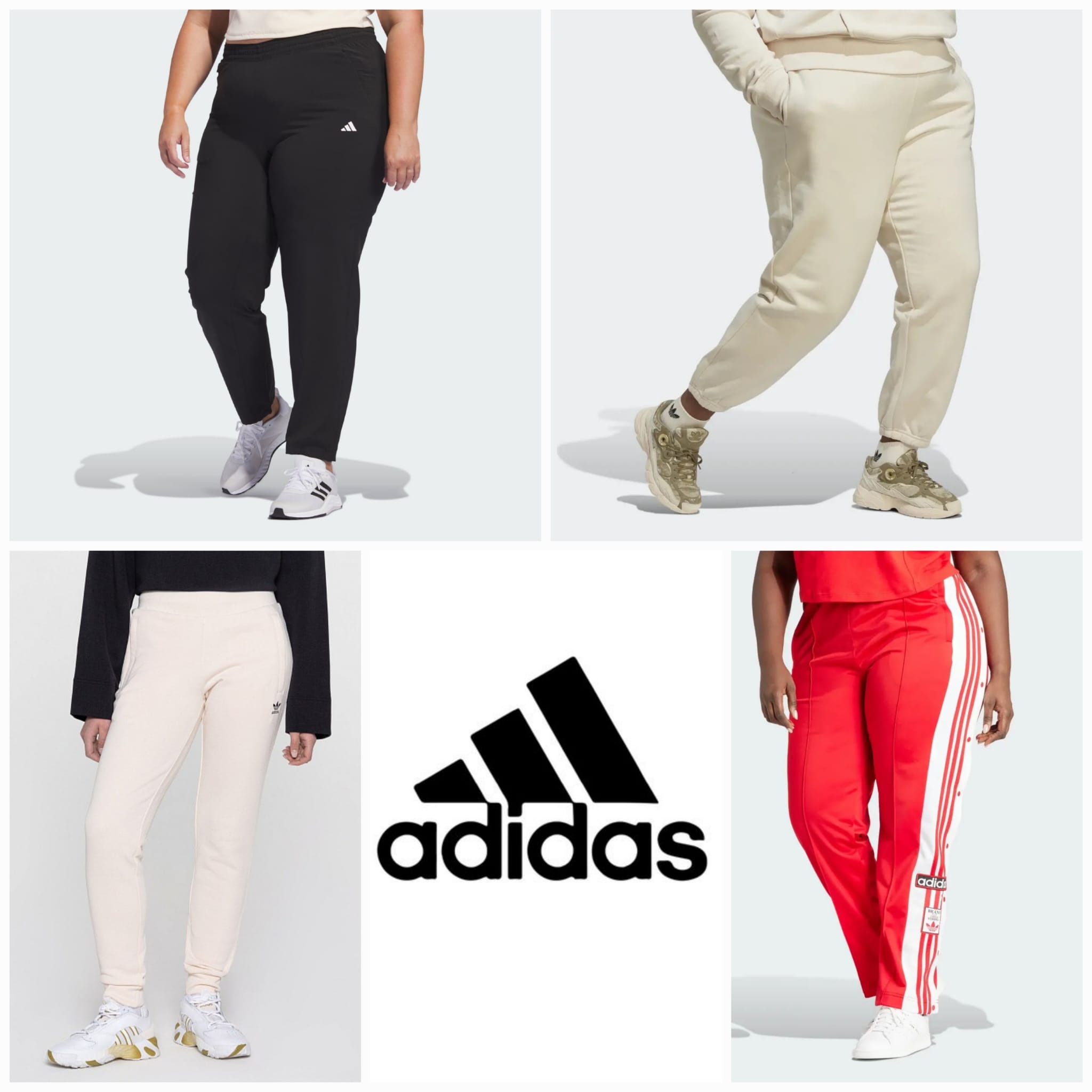 020255 Женские спортивные штаны больших размеров Adidas