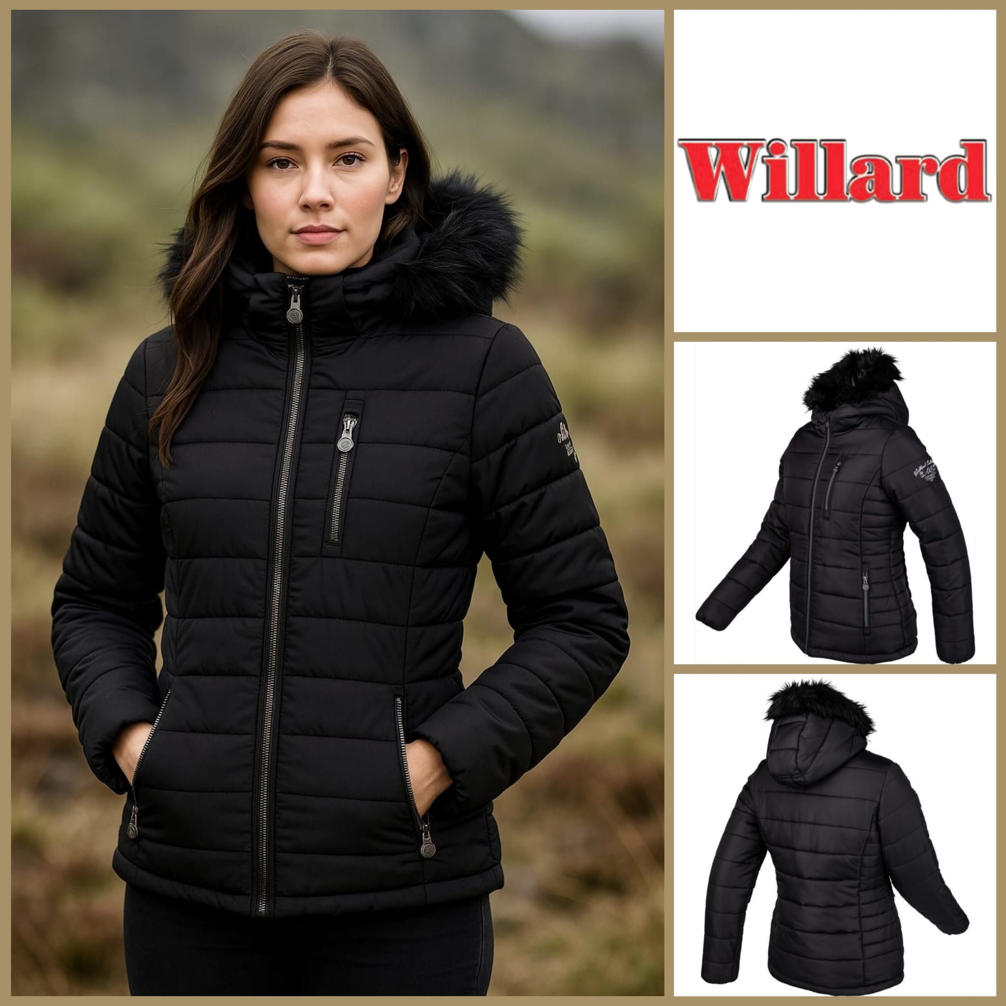 050160 Women’s black quilted jacket Willard
