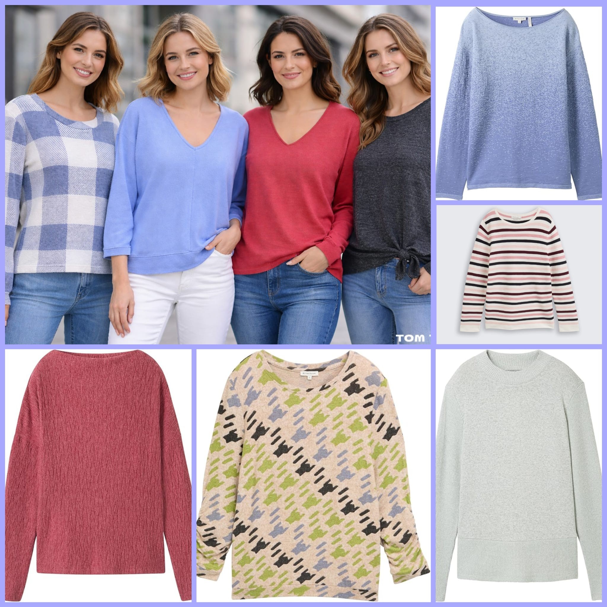 020273 Микс женских лёгких пуловеров Tom Tailor