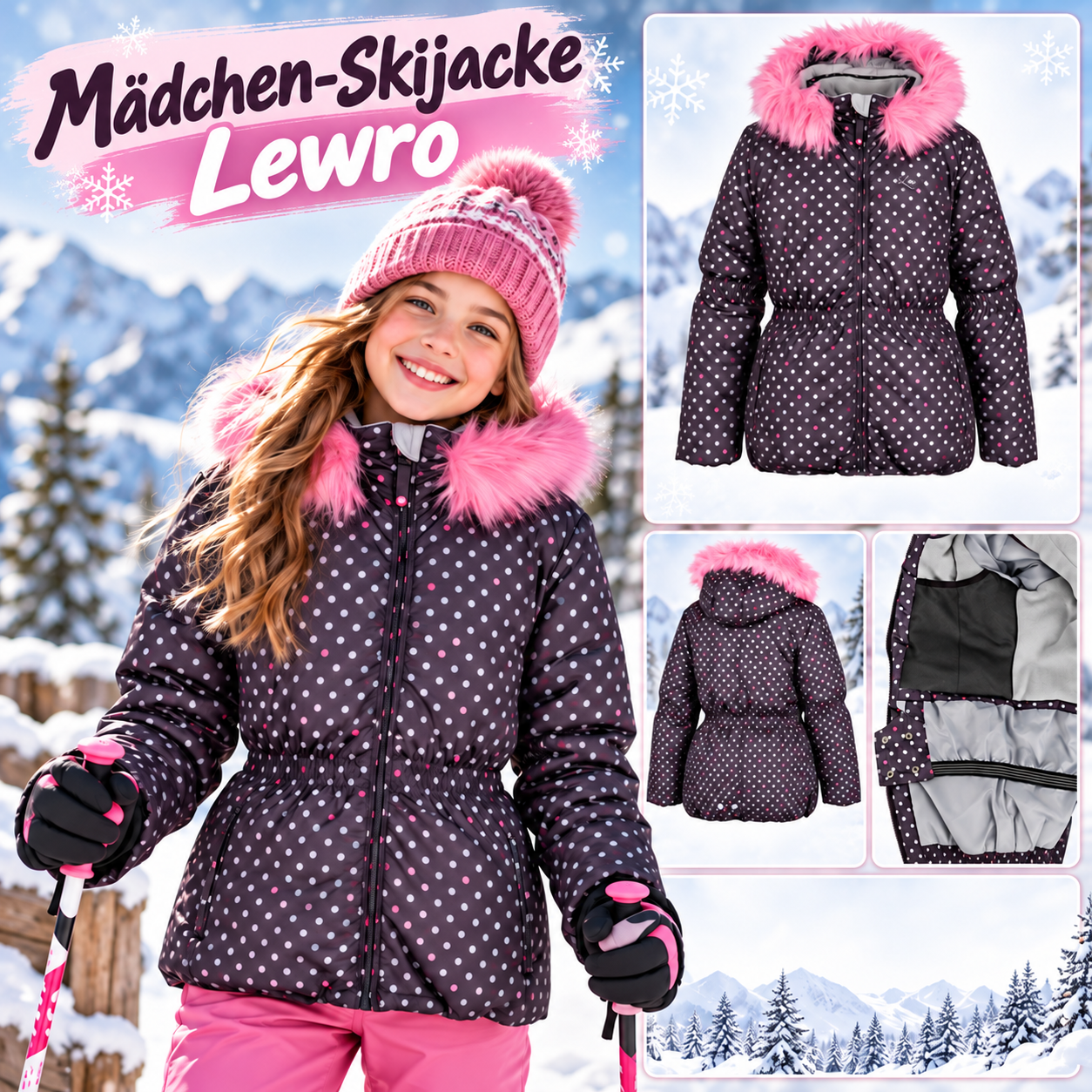050154 Mädchen-Skijacke Lewro
