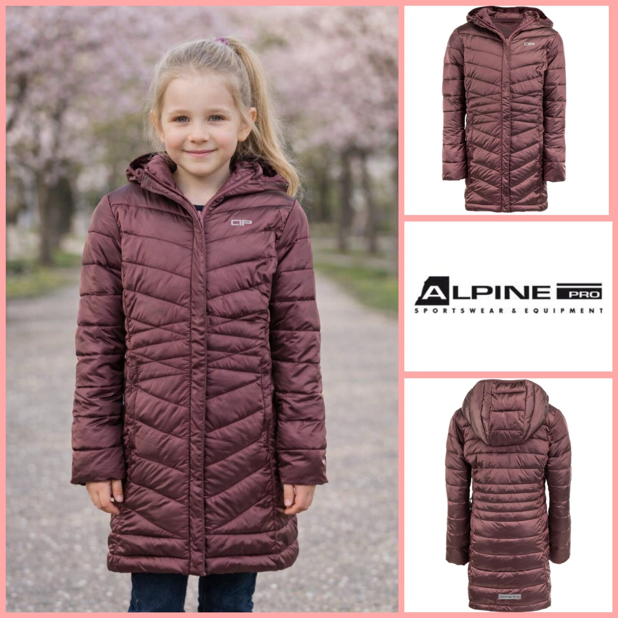 050210 Quilted coat for girls by Alpine Pro