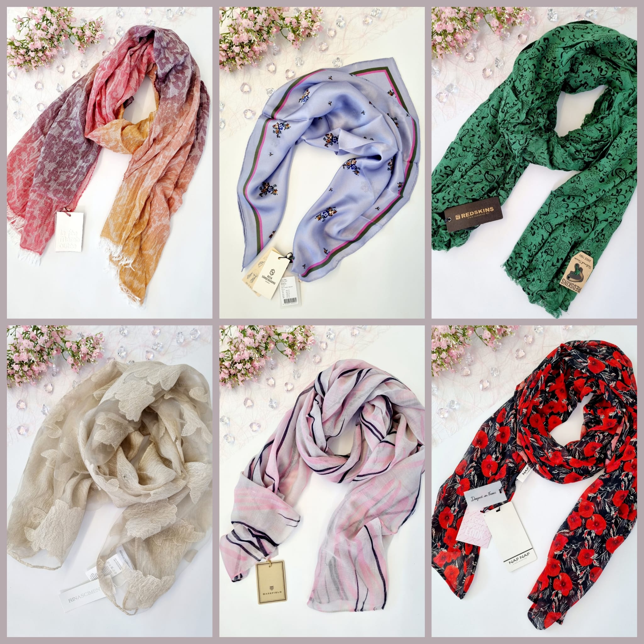 080069 Mix of lightweight scarves