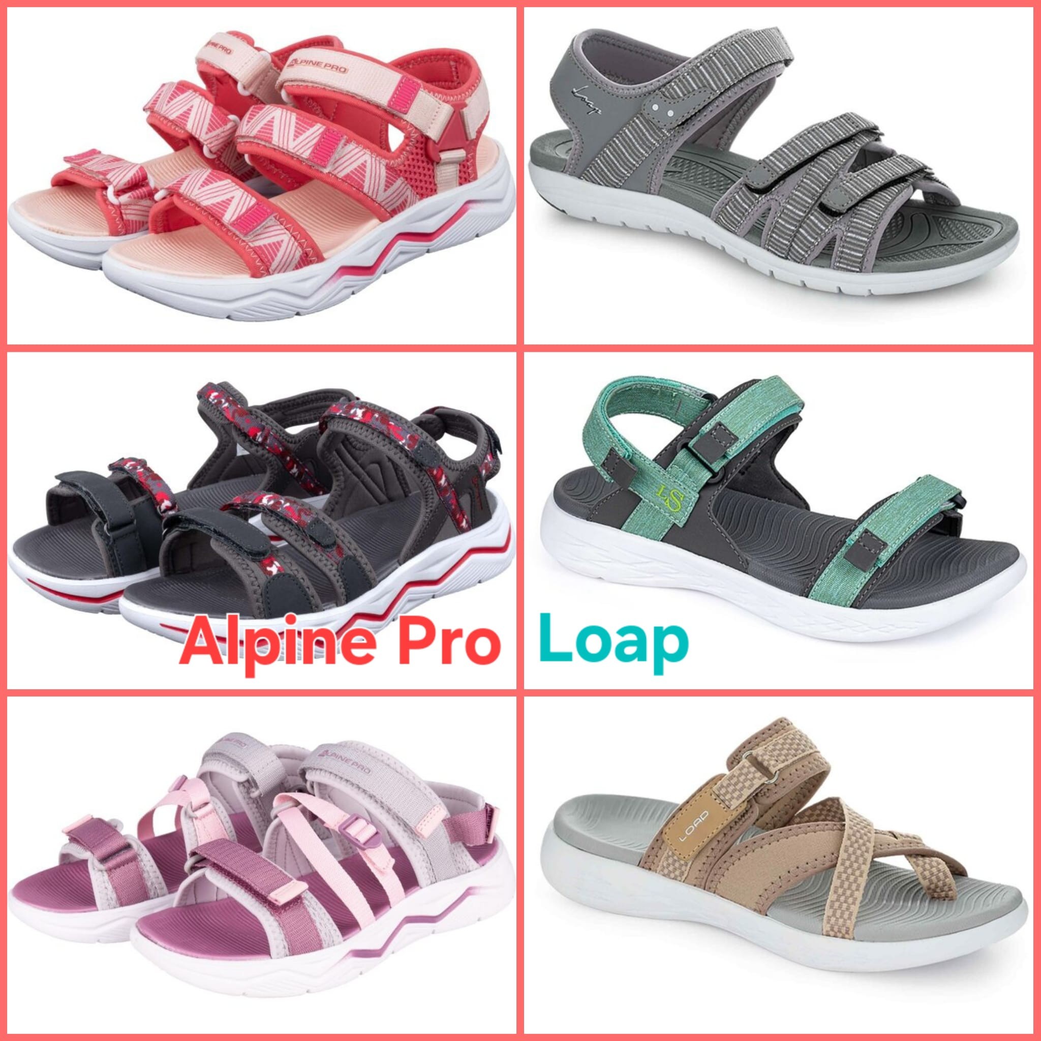 060091 Mix de chaussures d’été femme Alpine Pro et Loap