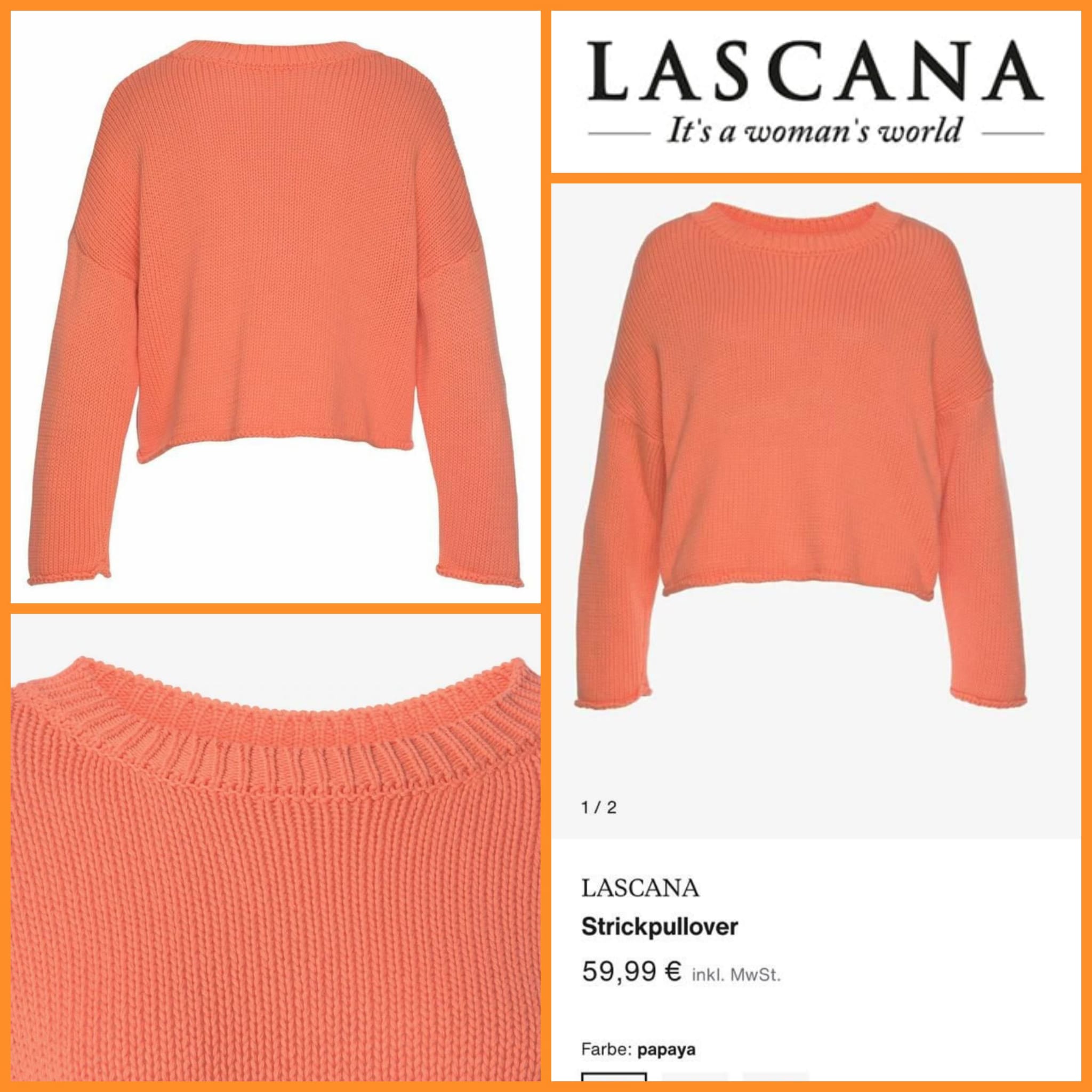 Women's orange pullover from Lascana