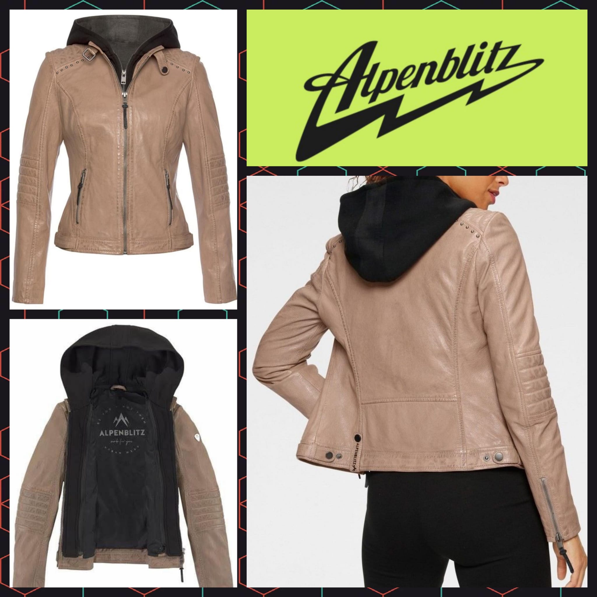 Женская бежевая кожаная куртка Alpenblitz
